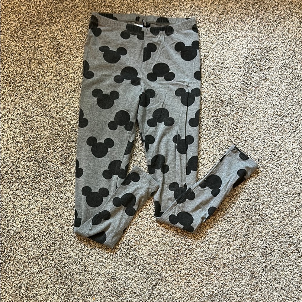 Womens/ Juniors Gray and Black Mickey Patterned Leggings